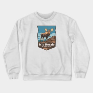 Isle Royale National Park Moose Emblem Crewneck Sweatshirt